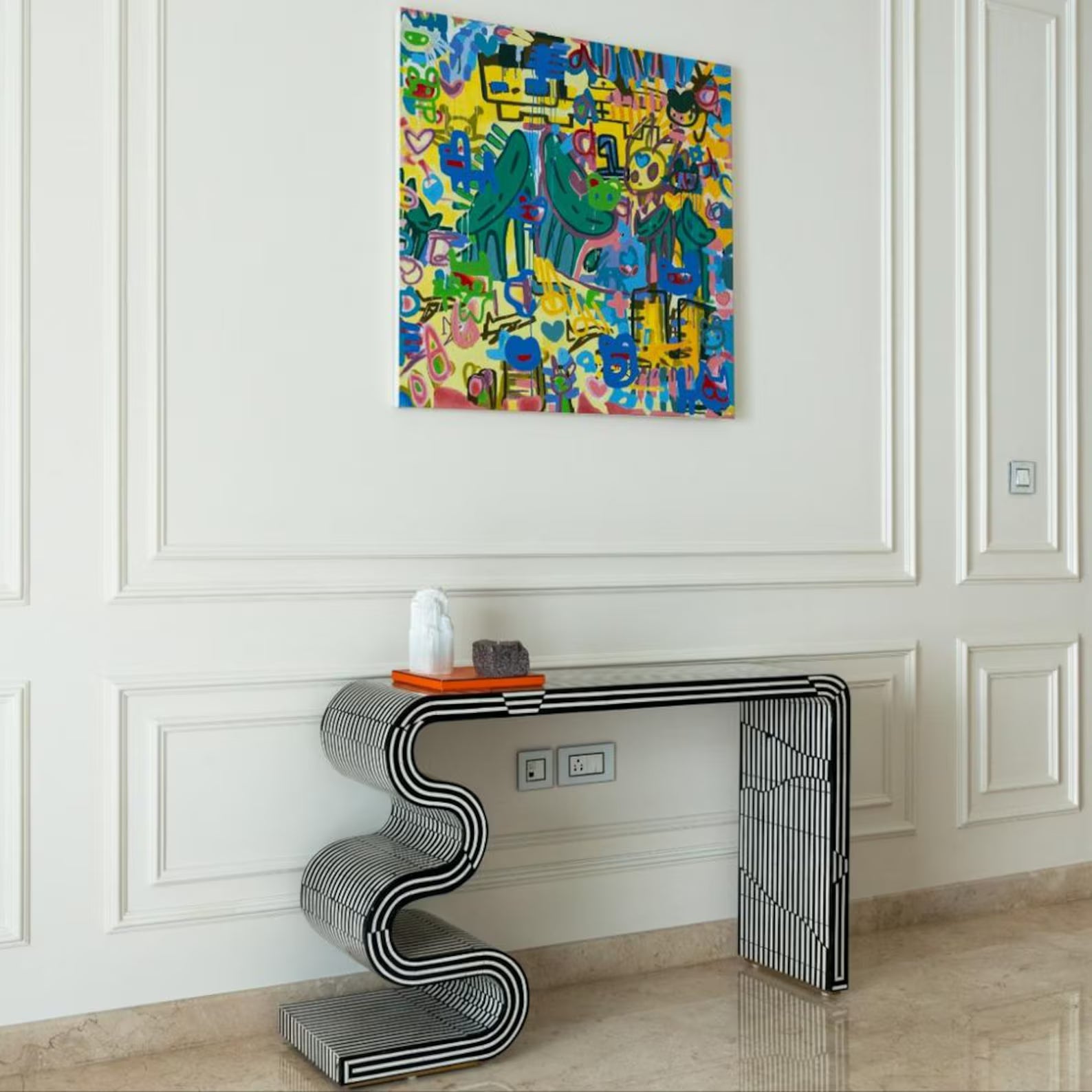 Bone Inlay Console Table | Handmade Luxury Entryway Table