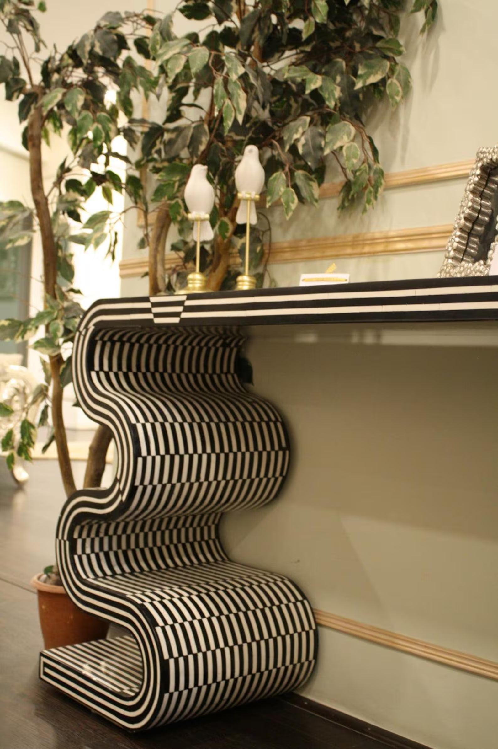 Bone Inlay Console Table | Handmade Luxury Entryway Table