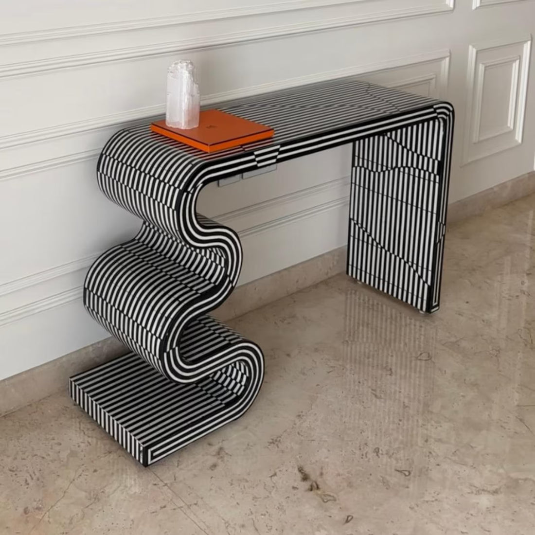 Bone Inlay Console Table | Handmade Luxury Entryway Table