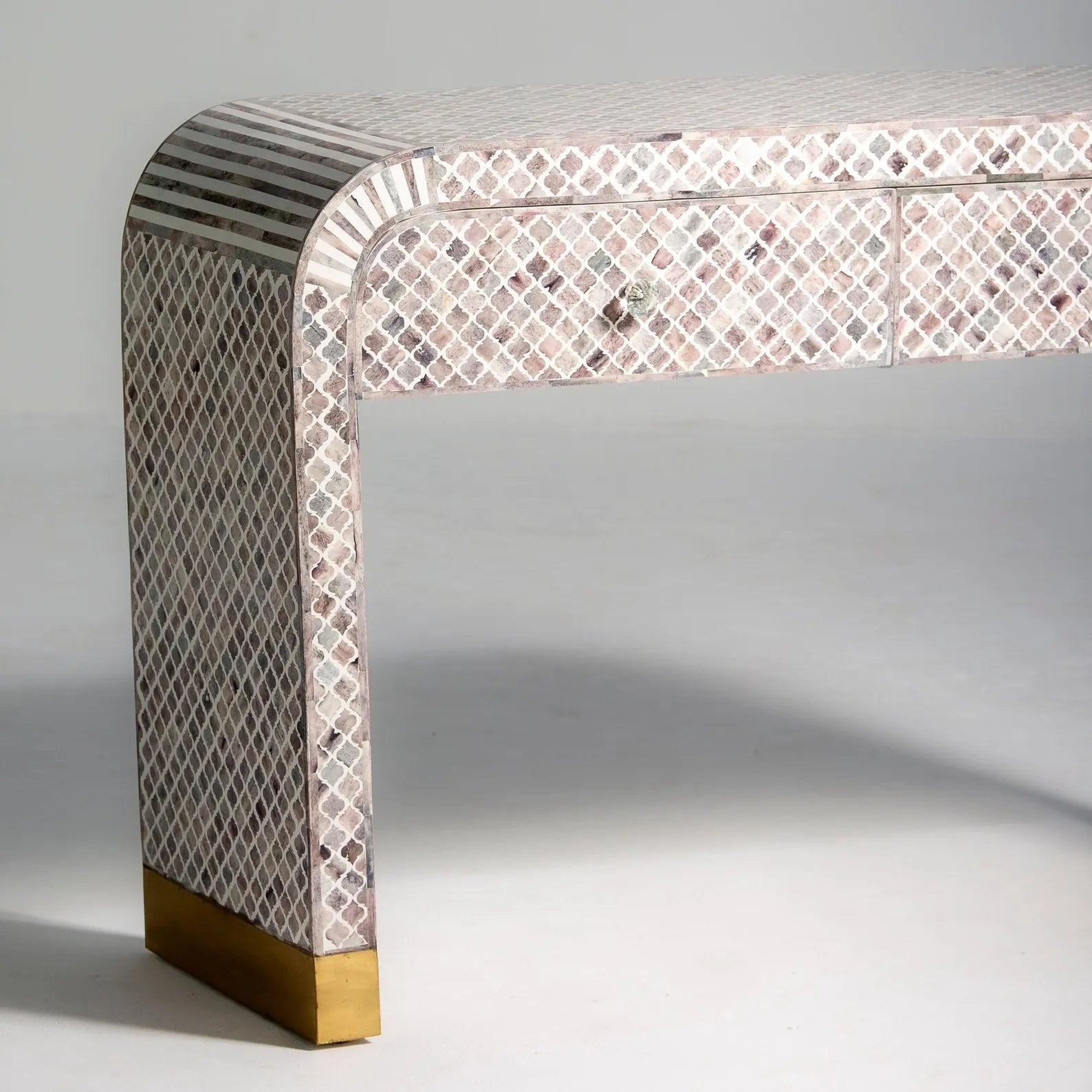 Handmade Bone Inlay Console Table | Luxury Home Decor