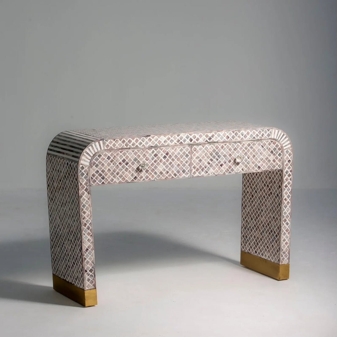 Handmade Bone Inlay Console Table | Luxury Home Decor