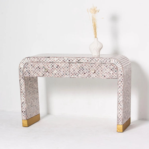 Handmade Bone Inlay Console Table | Luxury Home Decor