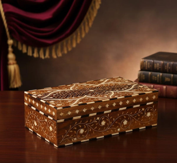 Handmade Jewellery Box | Storage Box Wooden Bone Inlay