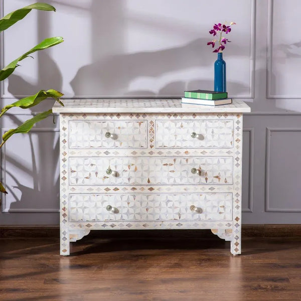 Handmade Mother of Pearl Inlay Chest of Cabinet | Luxury Furniture
