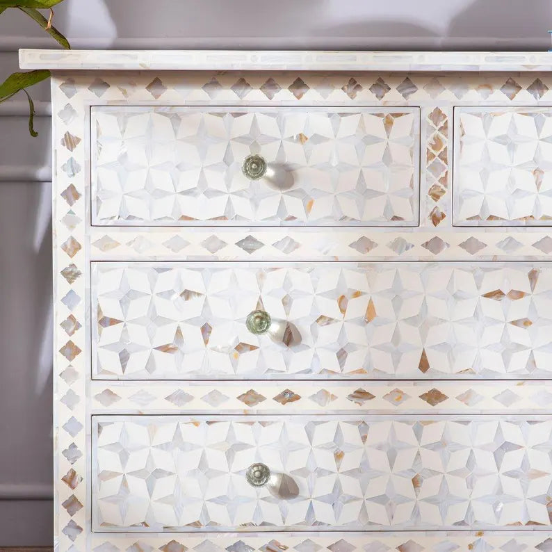 Handmade Mother of Pearl Inlay Chest of Cabinet | Luxury Furniture