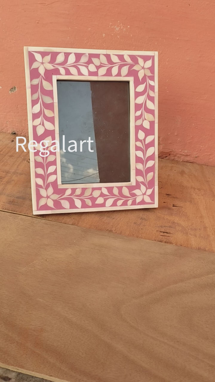 Bone Inlay Photo Frame floral Patten handmade Picture Frame bedroom decor art
