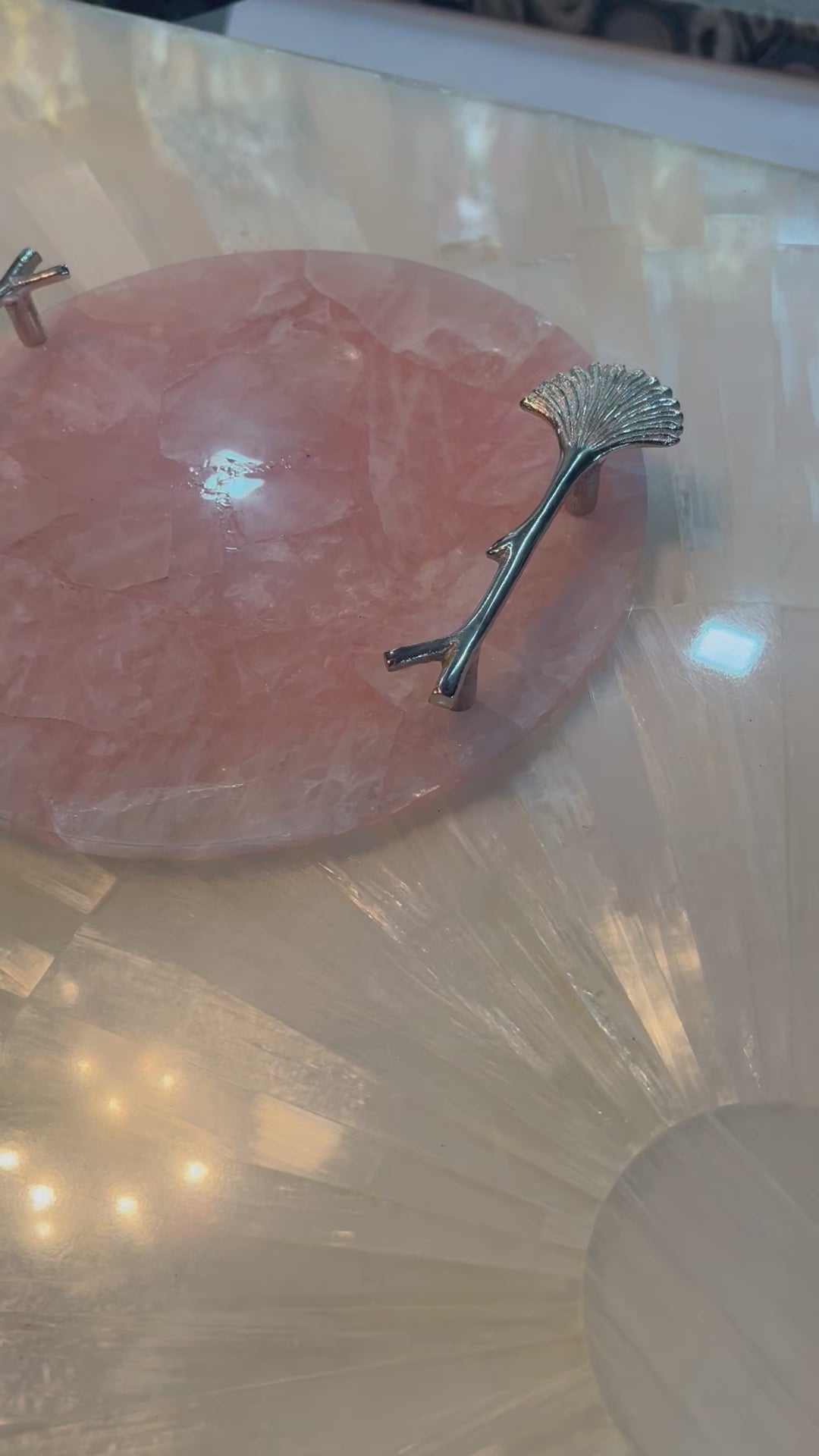 Rose Quartz Serving Tray | Luxury Tray Home Decor Gift