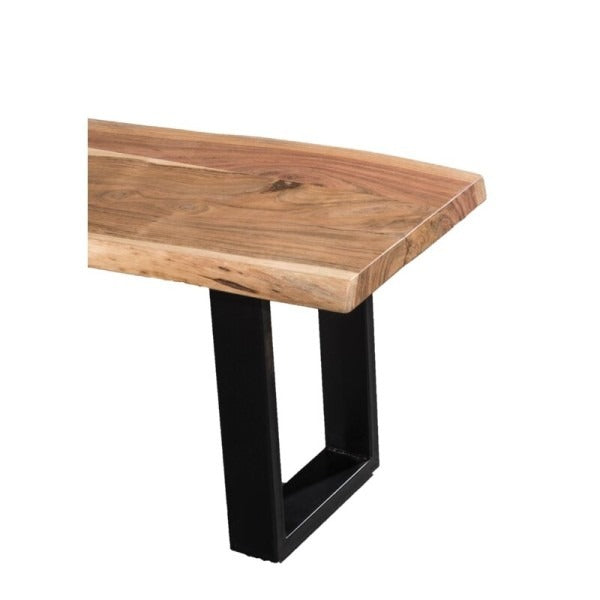 Handmade rustic solid wooden benches for dining furniture.