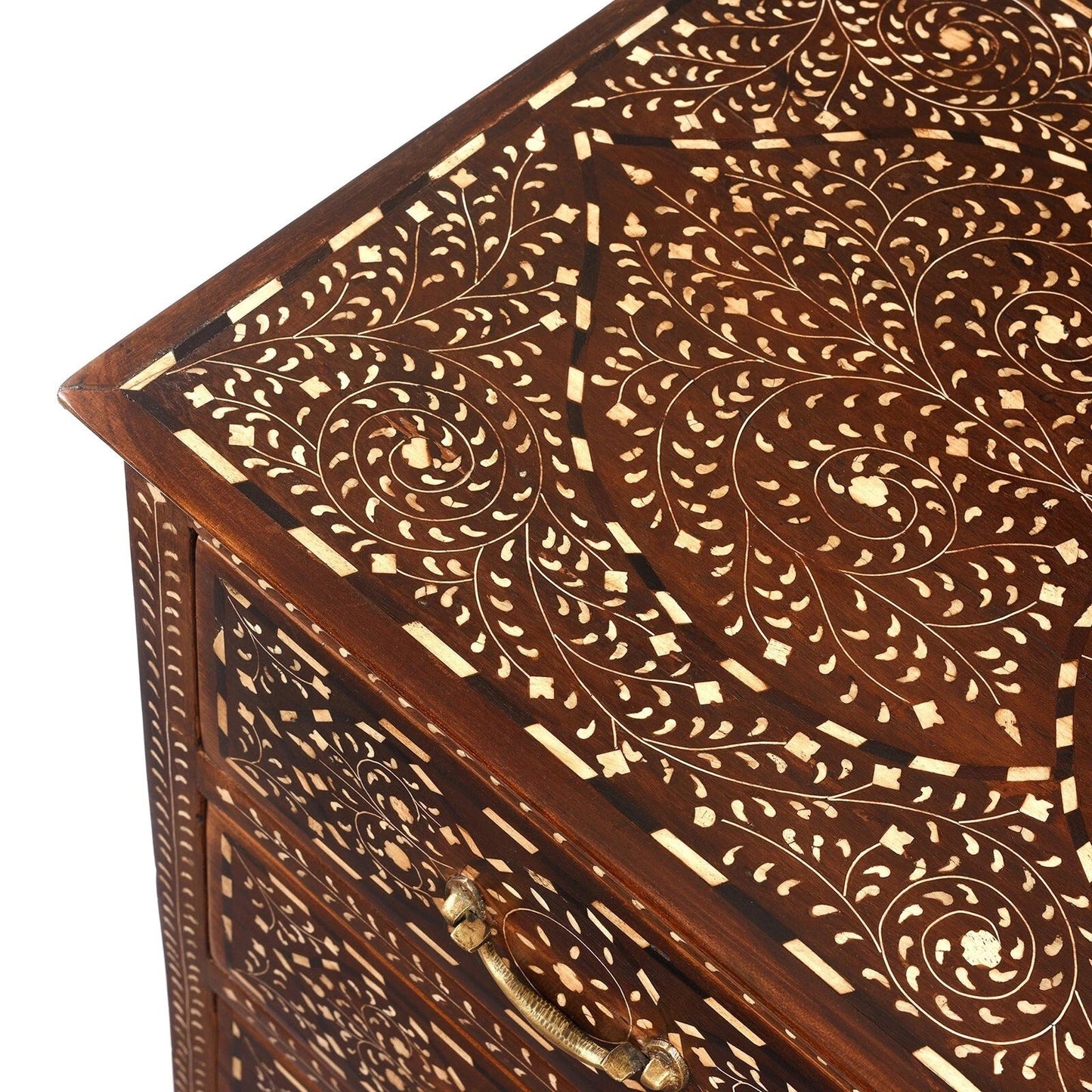 Bone Inlay Chest of Drawers – Handmade Wooden Dresser | Luxury Storage Cabinet