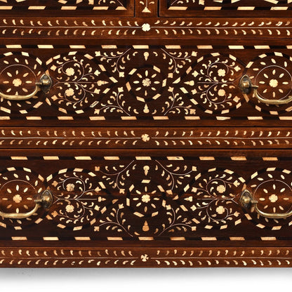 Bone Inlay Chest of Drawers – Handmade Wooden Dresser | Luxury Storage Cabinet