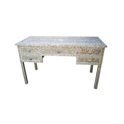 Mother of pearl Work desk Laptop Table Study Table Handmade Floral Pattern Bedroom Drawer Table