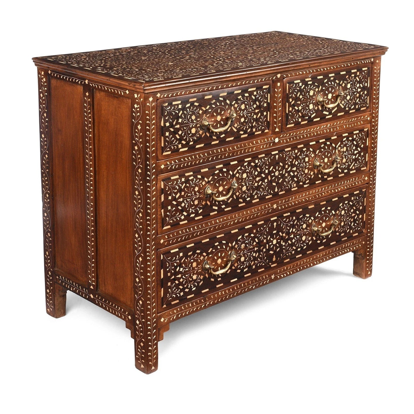 Bone Inlay Chest of Drawers – Handmade Wooden Dresser | Luxury Storage Cabinet