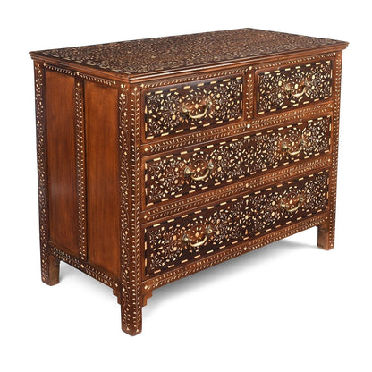 Bone Inlay Chest of Drawers – Handmade Wooden Dresser | Luxury Storage Cabinet
