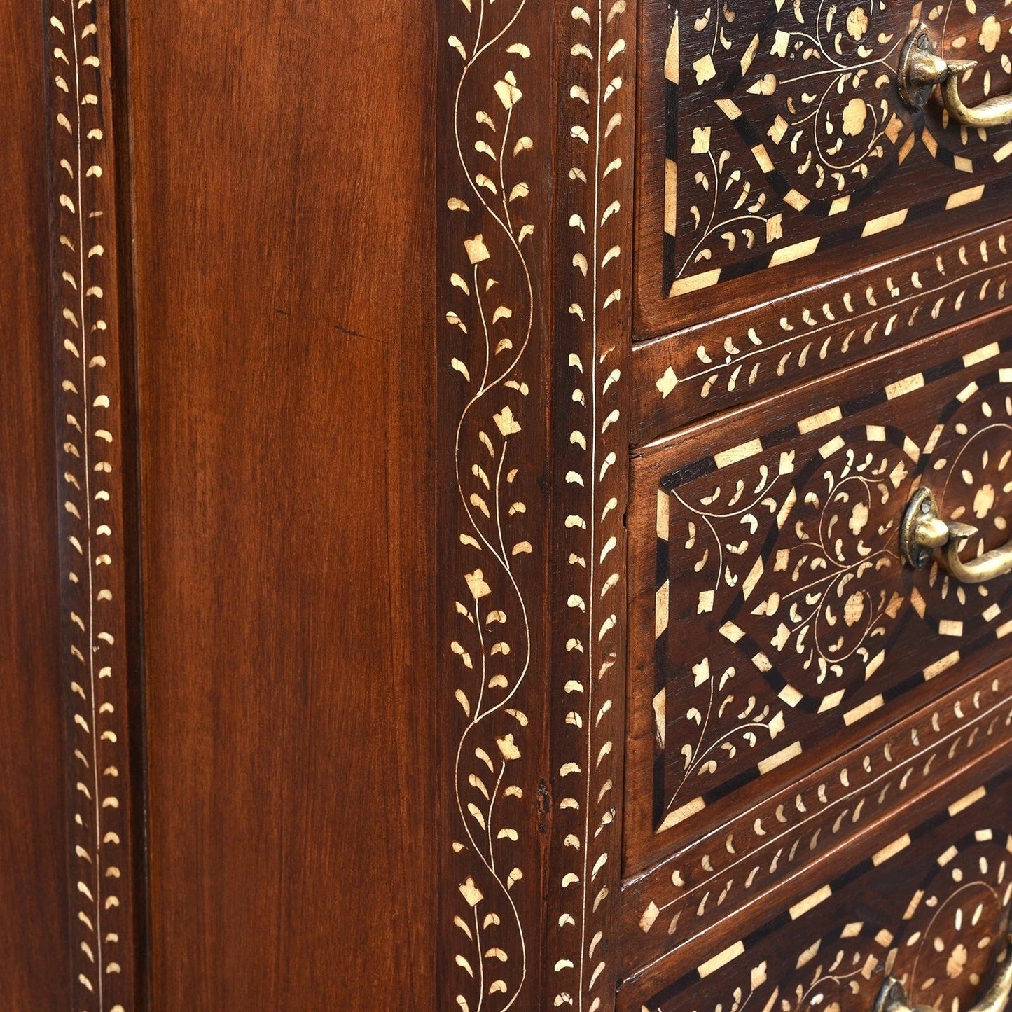 Bone Inlay Chest of Drawers – Handmade Wooden Dresser | Luxury Storage Cabinet