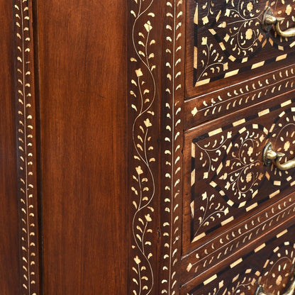 Bone Inlay Chest of Drawers – Handmade Wooden Dresser | Luxury Storage Cabinet
