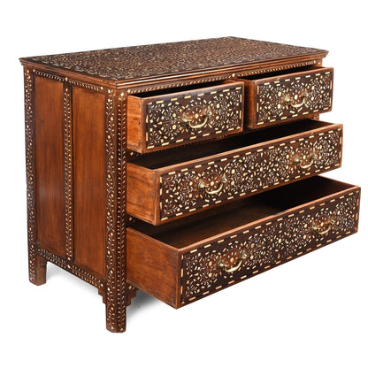 Bone Inlay Chest of Drawers – Handmade Wooden Dresser | Luxury Storage Cabinet