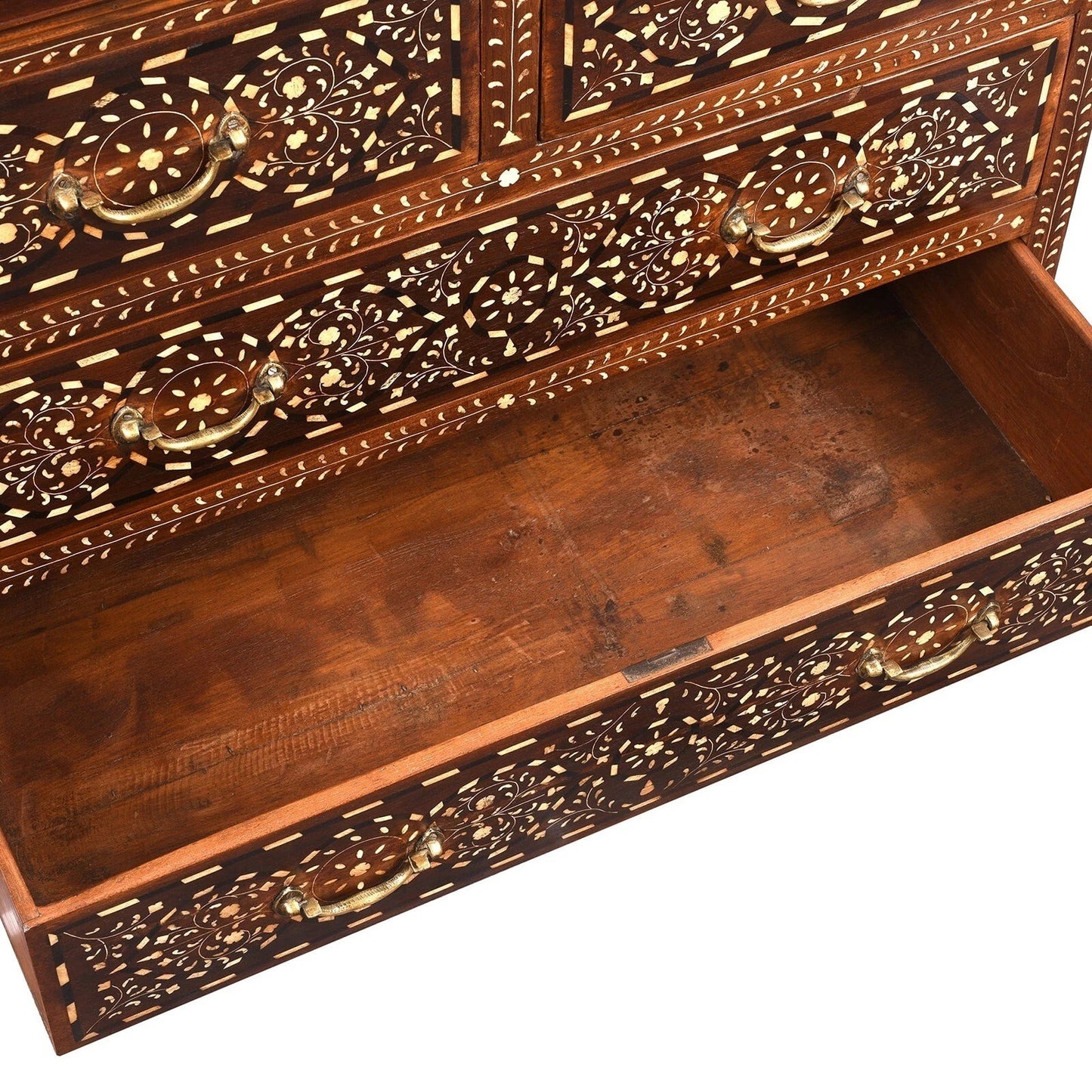 Bone Inlay Chest of Drawers – Handmade Wooden Dresser | Luxury Storage Cabinet