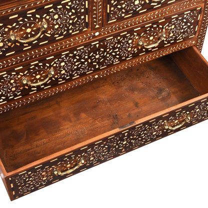 Bone Inlay Chest of Drawers – Handmade Wooden Dresser | Luxury Storage Cabinet
