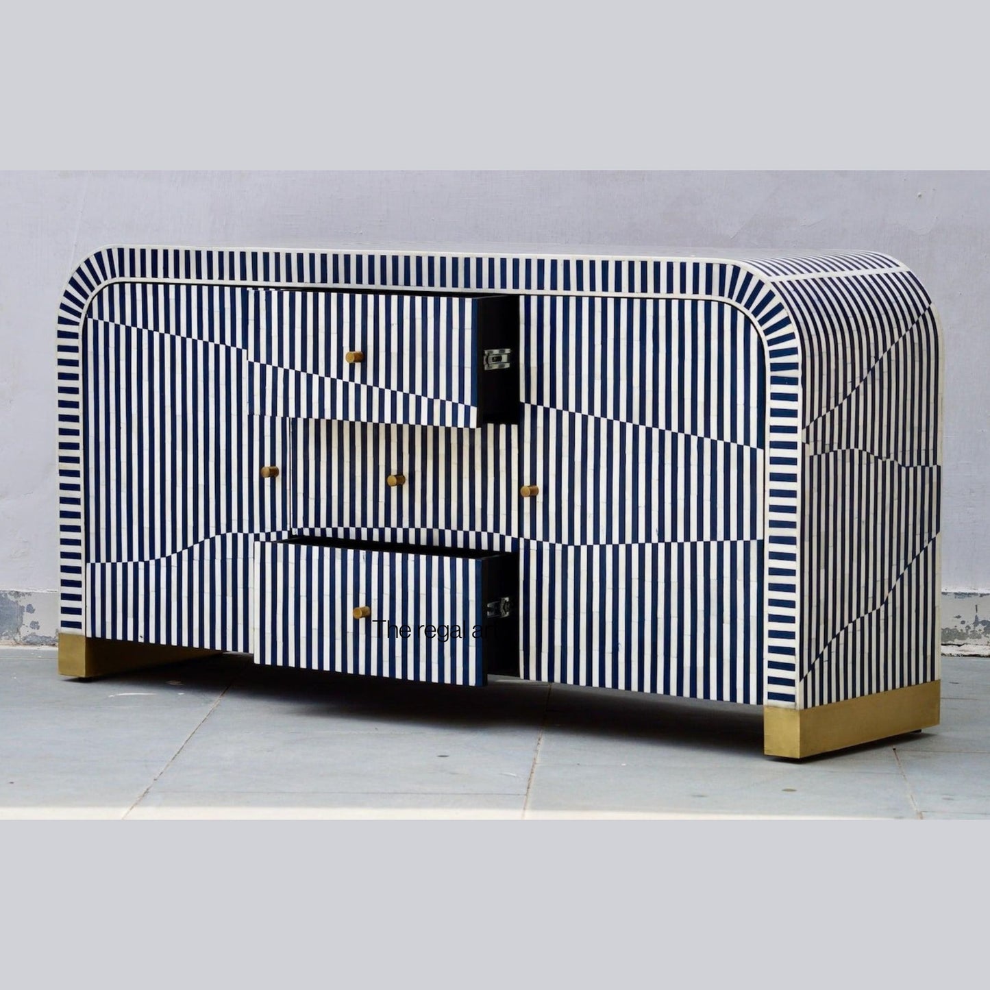 Checkered patterned furniture piece on a gray background