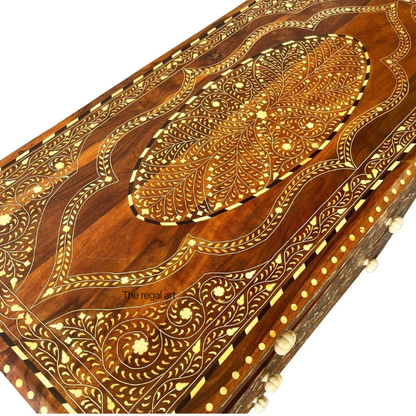 4-Drawer Bone Inlay Dresser – Modern Boho Teak Wood Bedroom Furniture