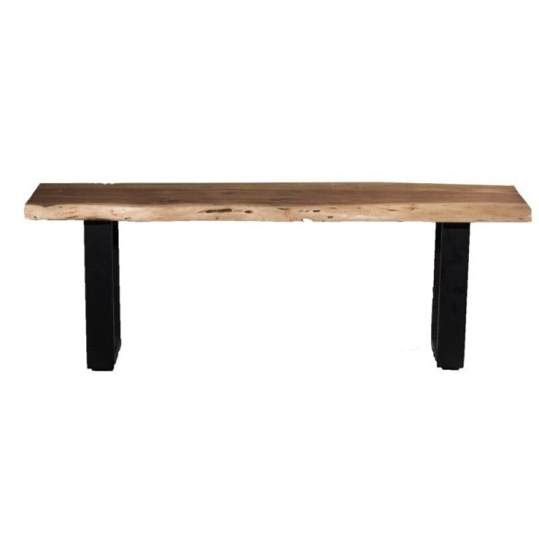 Handmade rustic solid wooden benches for dining furniture.