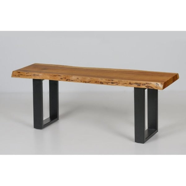 Handmade rustic solid wooden benches for dining furniture.